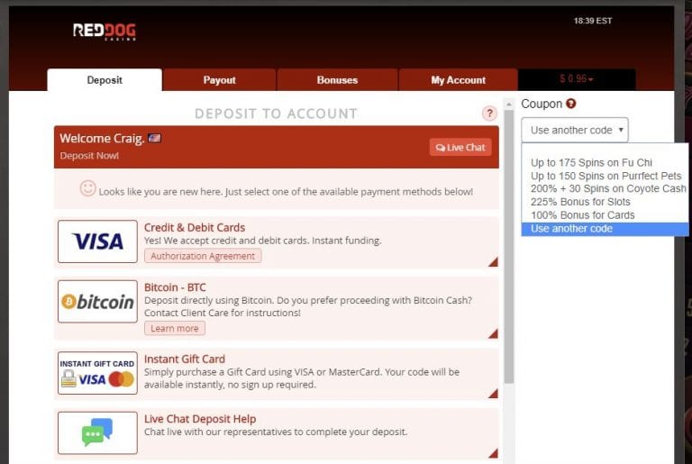 red dog casino no deposit bonus codes