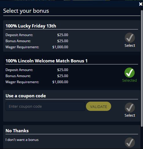 lincoln casino bonus codes 2024