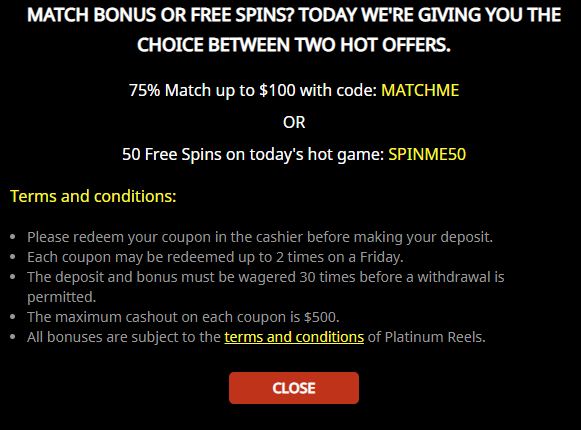 Platinum Reels Casino No Deposit Bonus Codes 2020