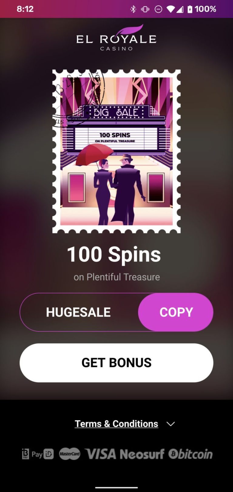 el royale casino 100 no deposit bonus